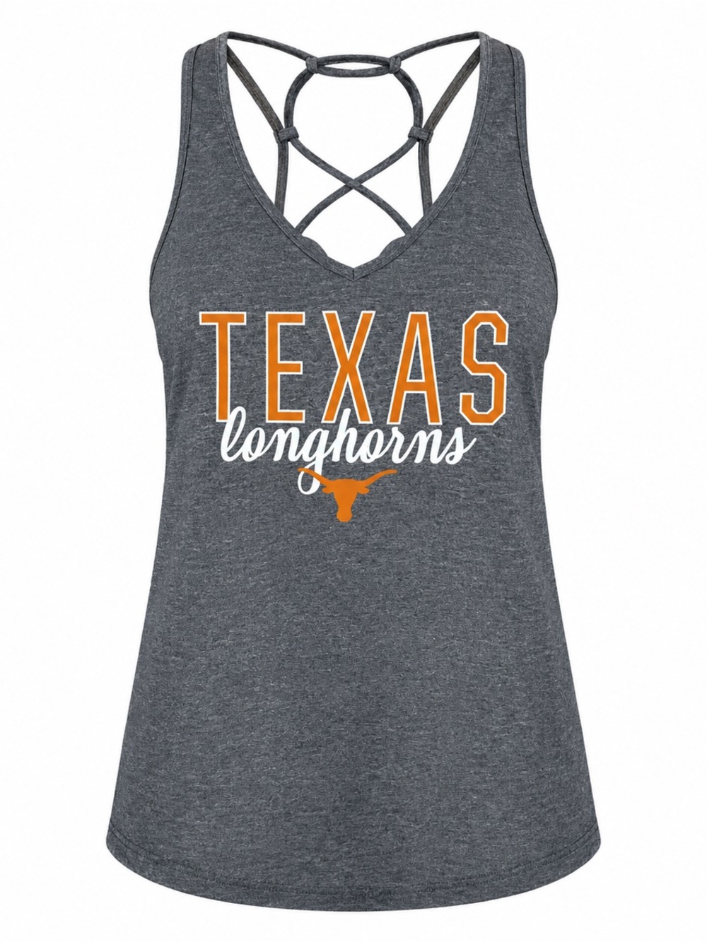 We Are Texas Longhorns Strappy Back Tank Women’s M Grey Cotton Blend
